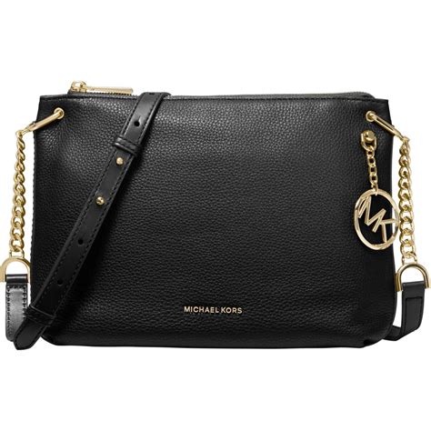 michael kors messenger bag black|michael kors large messenger crossbody.